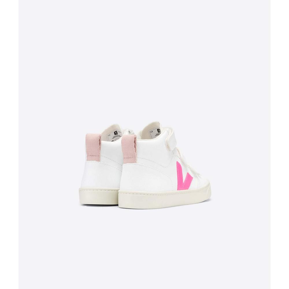 Veja V-10 MID CWL Kids' Shoes White/Pink | CA 798XYU